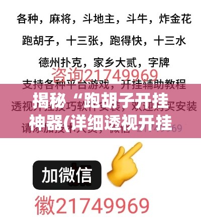揭秘“跑胡子开挂神器(详细透视开挂教程) 揭秘“跑胡子开挂神器(详细透视开挂教程)