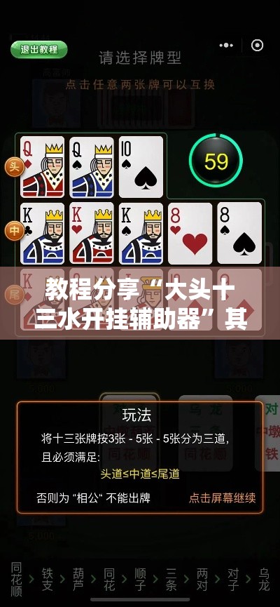教程分享“大头十三水开挂辅助器”其实确实有挂
