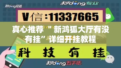 真心推荐 ＂新鸿狐大厅有没有挂”详细开挂教程