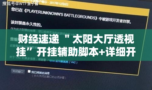 财经速递 ＂太阳大厅透视挂”开挂辅助脚本+详细开挂安装教程