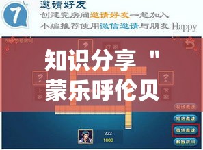 知识分享 ＂蒙乐呼伦贝尔麻将到底有挂吗”(曝光透视必备猫腻)