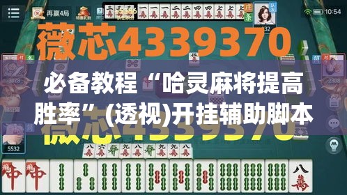 必备教程“哈灵麻将提高胜率”(透视)开挂辅助脚本+详细开挂安装教程