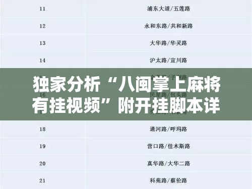 独家分析“八闽掌上麻将有挂视频	”附开挂脚本详细步骤