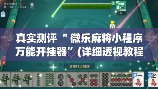 真实测评 ＂微乐麻将小程序万能开挂器	”(详细透视教程)