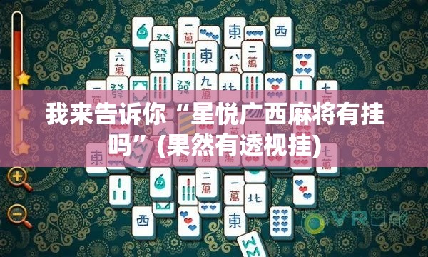 我来告诉你“星悦广西麻将有挂吗”(果然有透视挂)