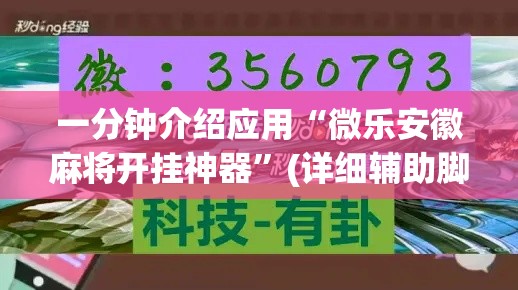 一分钟介绍应用“微乐安徽麻将开挂神器	”(详细辅助脚本)