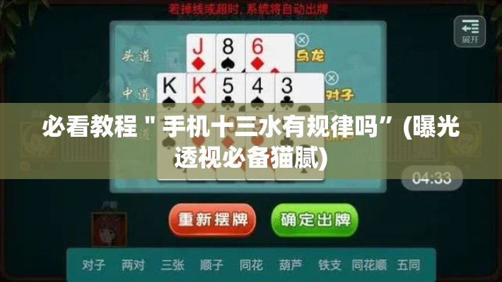必看教程＂手机十三水有规律吗”(曝光透视必备猫腻)