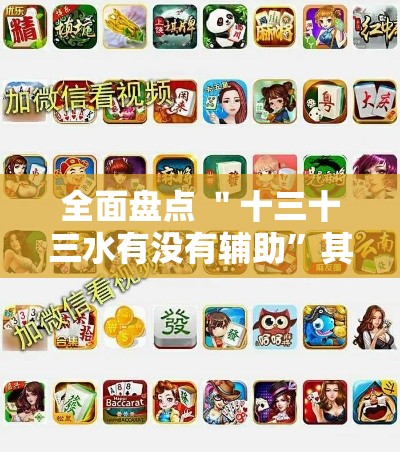 全面盘点 ＂十三十三水有没有辅助”其实确实有挂