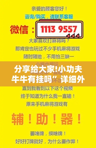 分享给大家!小功夫牛牛有挂吗”详细外挂辅助详细教程
