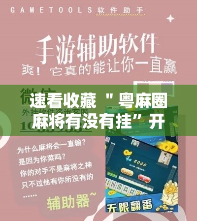 速看收藏 ＂粤麻圈麻将有没有挂”开挂辅助脚本+详细