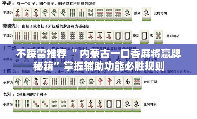不踩雷推荐 ＂内蒙古一口香麻将赢牌秘籍”掌握辅助功能必胜规则