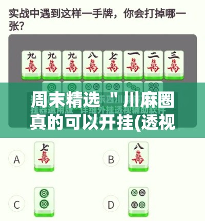 周末精选 ＂川麻圈真的可以开挂(透视)	”开挂(透视)辅助教程