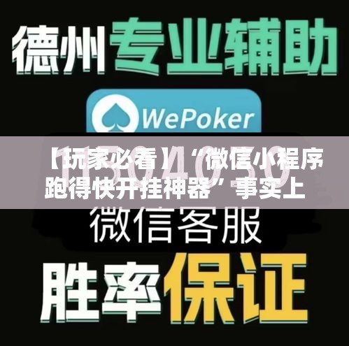 【玩家必看】“微信小程序跑得快开挂神器”事实上真的有挂